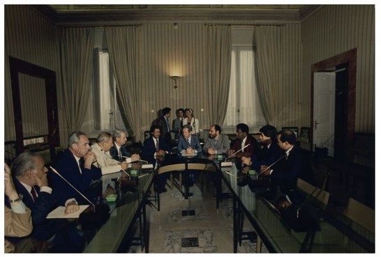 Presidente libico incontra Gerardo Bianco alla Sala della Lupa - on. Piccoli alla Commissione esteri