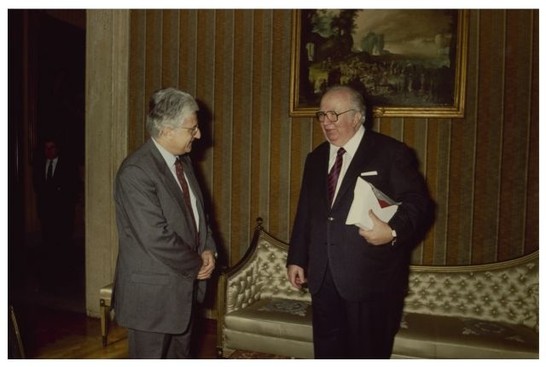 Incontro del Presidente Iotti con il Presidente del Senato Spadolini