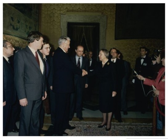Presidente russo Boris Eltsin (Iotti, Spadolini)