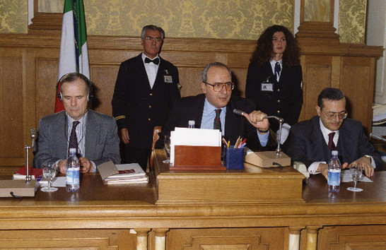 Il Segretario Generale della Camera dei deputati, Mauro Zampini, durante l'incontro
