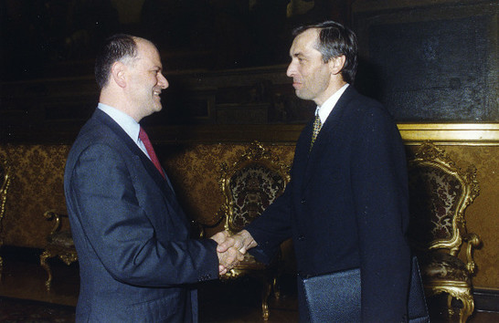 Il Vicepresidente della Camera dei Deputati Pierluigi Petrini riceve il Sottosegretario agli affari esteri della Slovacchia, JÃÂ¡n Figeľ