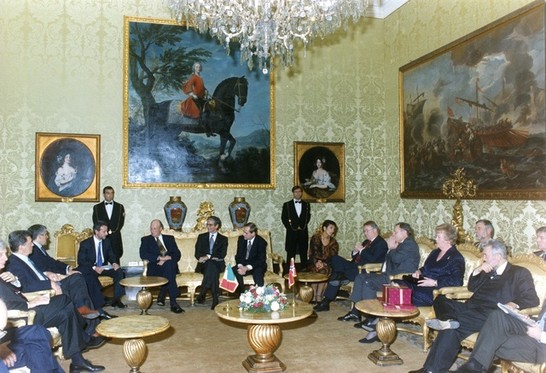 Il Presidente della Camera dei deputati, Pier Ferdinando Casini, a colloquio con il Re di Norvegia, Harald V