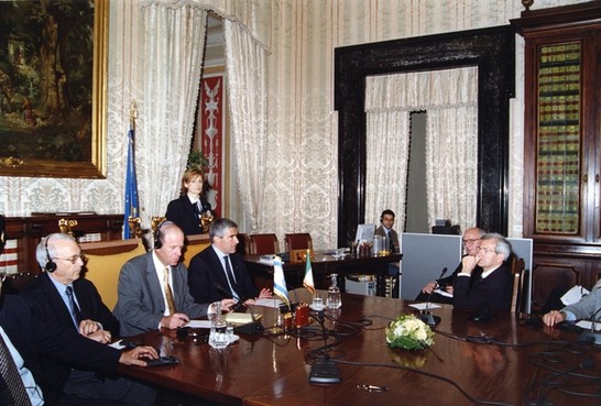Il Presidente della Camera dei deputati, Pier Ferdinando Casini, incontra la delegazione della Knesset, guidata dal Presidente Avraham Burg