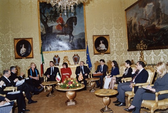 Il Presidente della Camera dei deputati, Pier Ferdinando Casini, a colloquio con il Presidente della ex Repubblica Jugoslava di Macedonia, Branko Crvenkovski