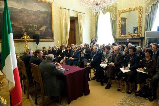 Il Presidente della Camera dei deputati, Gianfranco Fini, riceve i componenti della Conferenza dei Presidenti delle Organizzazioni ebraiche  americane