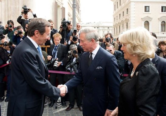 Il Presidente della Camera dei deputati, Gianfranco Fini, riceve Sua Altezza Reale il Principe di Galles, Carlo d'Inghilterra