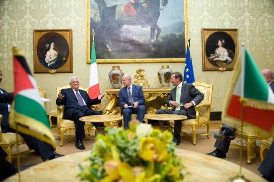 Montecitorio - Il Presidente della Camera Gianfranco Fini incontra il Presidente dell'Autorità Nazionale Palestinese Abu Mazen