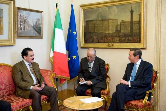 Palazzo Montecitorio - Il Presidente della Camera Gianfranco Fini incontra il Segretario generale del Consiglio di Cooperazione del Golfo Abdulrahman bin Hamad Al-Attiyah