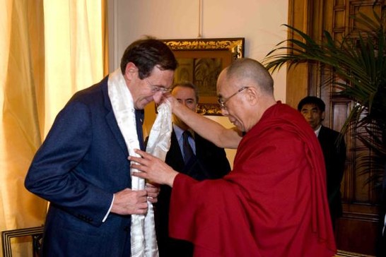 Palazzo Montecitorio - Il Presidente della Camera Gianfranco Fini incontra il Dalai Lama