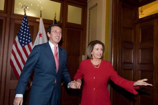 Washington, Capitol Hill - Il Presidente della Camera Gianfranco Fini incontra la Speaker della Camera dei rappresentanti Nancy Pelosi