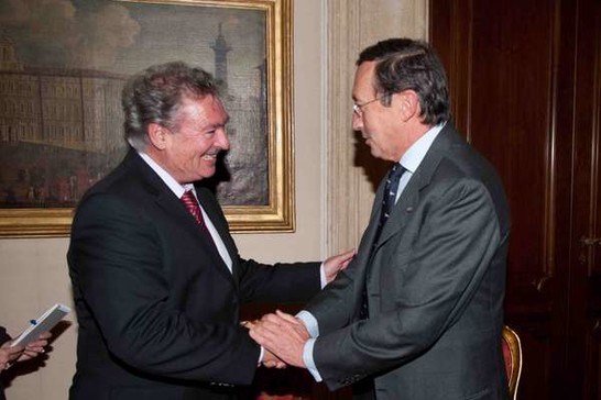 Il Presidente della Camera dei deputati Gianfranco Fini con il Ministro degli Affari esteri del Lussemburgo Jean Asselborn