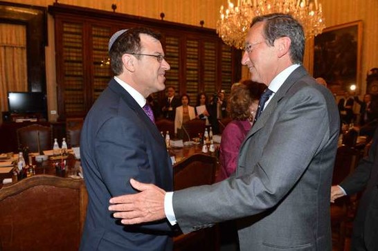 Il Presidente della Camera dei deputati Gianfranco Fini con il Segretario Generale del  World Jewish Congress (WJC)Dan Diker.