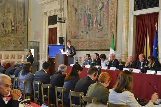 Il Presidente della Camera dei deputati, Gianfranco Fini, interviene all'Apertura dei lavori della Commissione Cultura dell'Assemblea parlamentare dell'Unione per il Mediterraneo (AP-UpM)