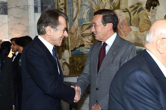 Il Presidente della Camera dei deputati, Gianfranco Fini, con il Ministro degli Affari Esteri, Giulio Terzi di Sant'Agata
