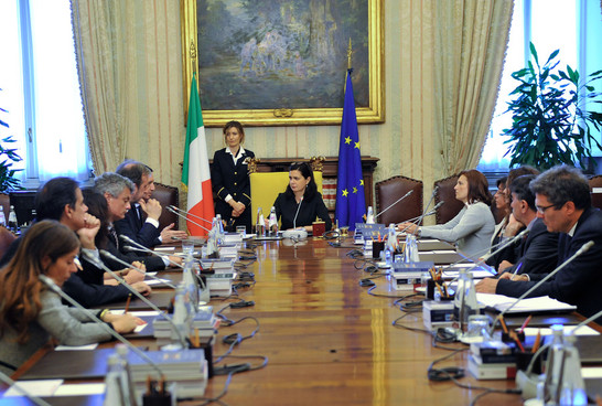 La Presidente della Camera dei deputati, Laura Boldrini, riceve la Giunta dell'Associazione Nazionale Magistrati