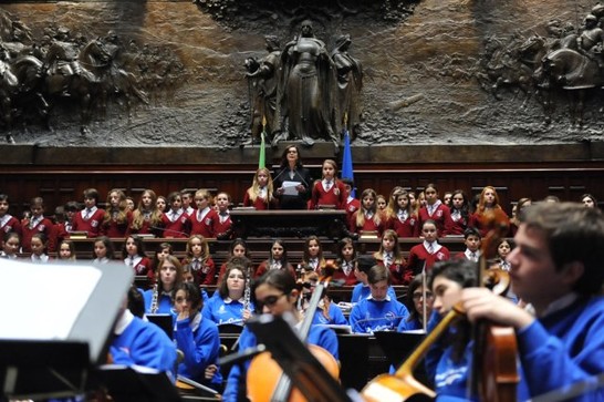 L'intervento della Presidente della Camera dei deputati, Laura Boldrini, prima del Concerto di Natale
