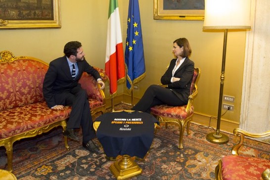 La Presidente della Camera dei Deputati, Laura Boldrini, riceve il Direttore Generale dell'UNAR Francesco Spano.