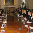 Il Presidente della Camera dei deputati, Luciano Violante, riceve il Presidente della Repubblica della Georgia, Eduard Shevardnadze