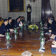 Il Presidente della Camera dei Deputati Luciano Violante riceve il Presidente della Repubblica di Corea del Sud Kim Dae-Jung.