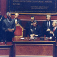 Il Presidente del Senato della Repubblica, Nicola Mancino, ed Il Presidente della Camera dei deputati, Luciano Violante, incontrano il Segretario Generale dell'ONU Kofi Annan