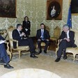 Il Presidente della Camera dei deputati, Pier Ferdinando Casini, riceve l'Alto Commissario ONU per i rifugiati, Ruud Lubbers