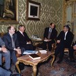 Il Presidente della Camera dei deputati, Pier Ferdinando Casini, e i deputati questori ricevono i questori dell'Assemblea nazionale francese