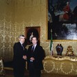Il Presidente della Camera dei deputati, Pier Ferdinando Casini, saluta il Presidente dell'Assemblea Nazionale Francese, Jean-Louis Debré