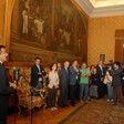 Il Presidente della Camera dei deputati, Fausto Bertinotti, partecipa all'iniziativa 'Montecitorio a porte aperte'
