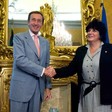Montecitorio, Sala del Cavaliere - Il Presidente della Camera dei deputati Gianfranco Fini riceve il Presidente del Parlamento dell'Uruguay Ivonne Passada