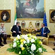 Montecitorio, Sala del Cavaliere - Il Presidente della Camera dei deputati Gianfranco Fini riceve il Presidente della Repubblica di Slovenia Danilo Turk