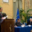 Il Presidente della Camera dei deputati Gianfranco Fini interviene al Convegno su 'Rete per la Memoria della Shoahcontro le discriminazioniper una cittadinanza condivisa'
