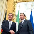 Montecitorio, Sala del Cavaliere - Il Presidente della Camera dei deputati Gianfranco Fini con il Presidente della Repubblica Federale Tedesca Christian Wulff