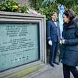 La Presidente della Camera dei deputati, Laura Boldrini, rende omaggio ai caduti di Via Fani in occasione del trentaquattresimo Anniversario del sequestro di Aldo Moro