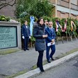 La Presidente della Camera dei deputati, Laura Boldrini, rende omaggio ai caduti di Via Fani in occasione del trentaquattresimo Anniversario del sequestro di Aldo Moro
