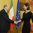 La Presidente della Camera dei deputati, Laura Boldrini, riceve il Presidente della Corte Costituzionale Paolo Grossi