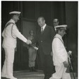 Il presidente della Camera dei Deputati Alessandro Pertini riceve il Capo di Stato Maggiore della Difesa Ammiraglio Eugenio Henke
