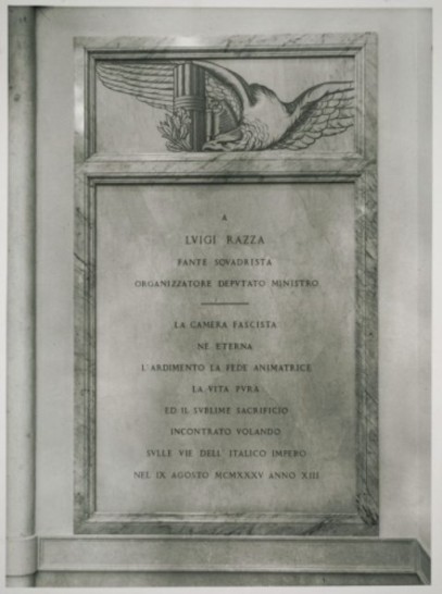 Lapide in memoria di S.E. Luigi Razza inaugurata il 30 nov. 1936
