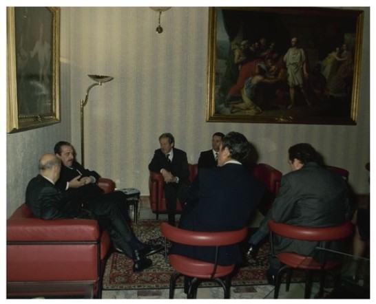 Incontro del Presidente Piccoli con il Presidente argentino Alfonsin