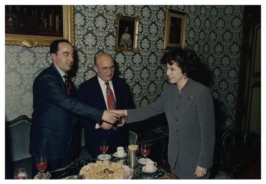 Il Presidente PIVETTI incontra il Pres. dell'Ass. Pop. Albanese Pjeter Arbnori