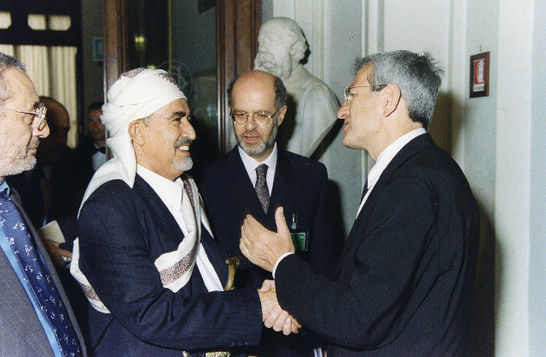 Il Presidente della Camera dei Deputati Luciano Violante riceve il Prtesidente del parlamento dello yemen Abdullah Bin Hussain Alammar