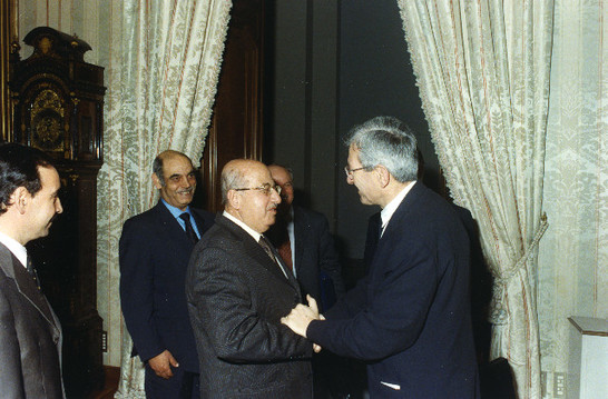Il Presidente della Camera dei Deputati Luciano Violante riceve il Presidente del Consiglio Nazionale Palestinese AL-ZA' NOON