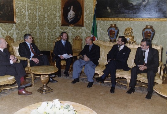 Il Presidente della Camera dei deputati, Pier Ferdinando Casini, a colloquio con il Primo Ministro dell' Afghanistan, Hamid Karzai