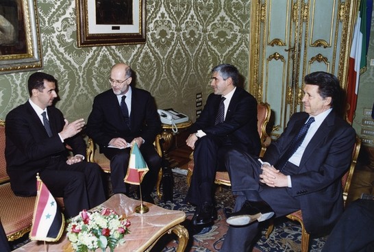 Il Presidente della Camera dei deputati, Pier Ferdinando Casini, a colloquio con il Presidente della Repubblica della Siria, Bashar Al Assad