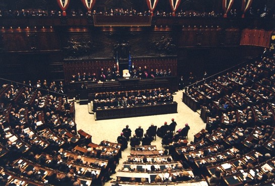 Vista dell'Aula nel corso dell' intervento di Sua Santità Giovanni Paolo II