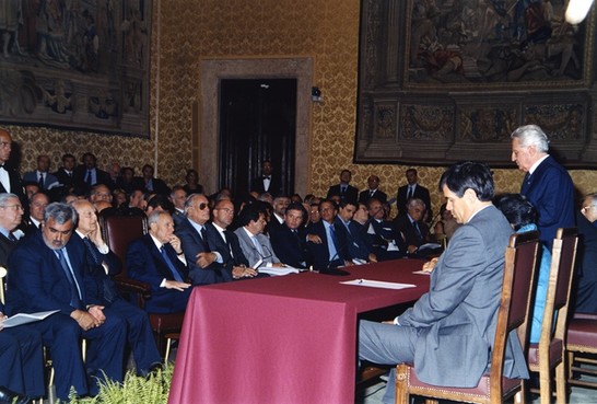 Il Presidente della Repubblica, Carlo Azeglio Ciampi, e le alte cariche dello Stato assistono alla Relazione annuale dell'Autorità per la vigilanza sui lavori pubblici