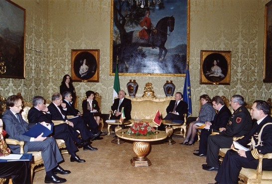 Il Presidente della Camera dei deputati, Pier Ferdinando Casini, riceve il Presidente della Repubblica di Albania, Alfred Moisiu