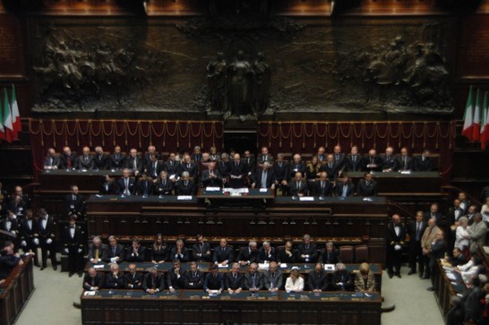 Il Presidente della Repubblica, Giorgio Napolitano, pronuncia la formula del giuramento