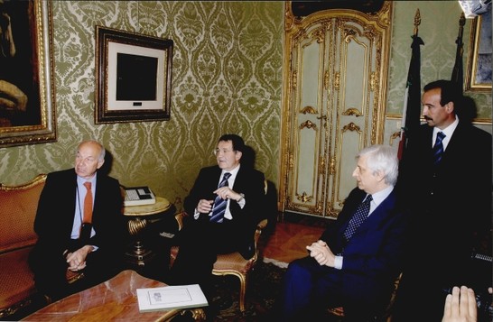 Il Presidente della Camera dei deputati, Fausto Bertinotti, riceve il Presidente del Consiglio dei ministri, Romano Prodi