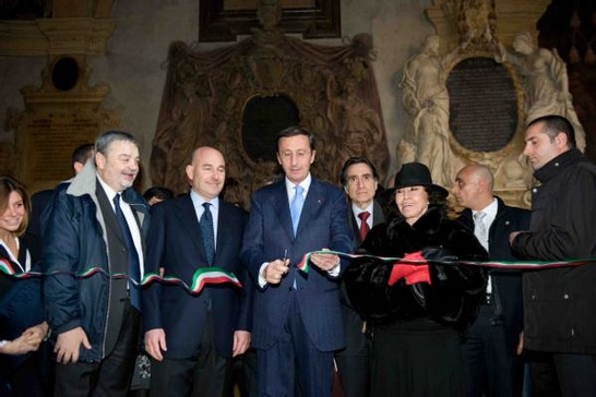 Il Presidente della Camera Gianfranco Fini partecipa a Bologna all'inaugurazione della Mostra allestita in occasione del 125° anniversario della nascita del Resto del Carlino