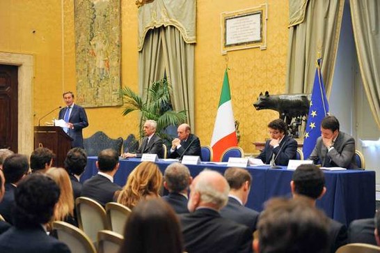 Il Presidente della Camera dei deputati Gianfranco Fini interviene al Convegno 'R-Innovare l'Italia. L'Agenda digitale per la coesione sociale e territoriale'